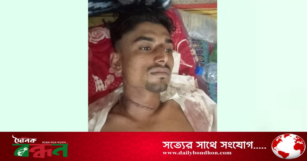 বাঘারপাড়ায় যুবককে গলায় ছুরিকাঘাত করে ছিনতাই, অভিযুক্ত পলাতক